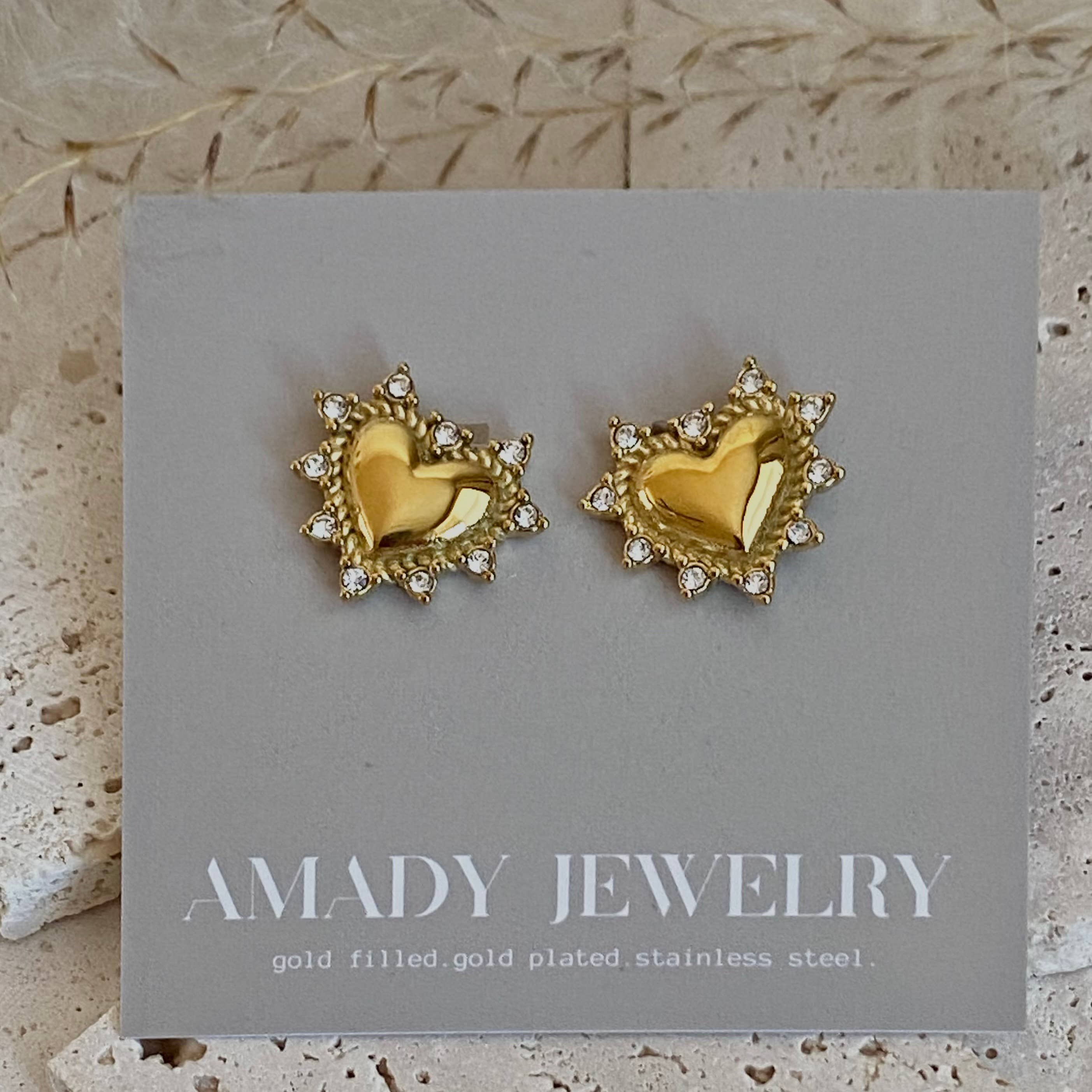 Love Notes Heart Stud Earrings