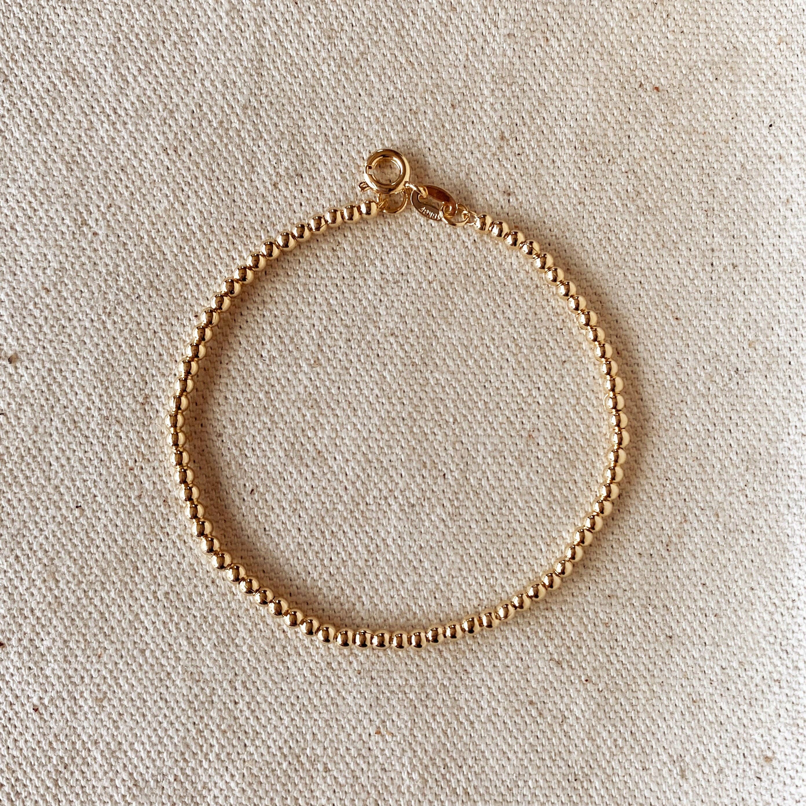 Golden Glow Beaded Bracelet