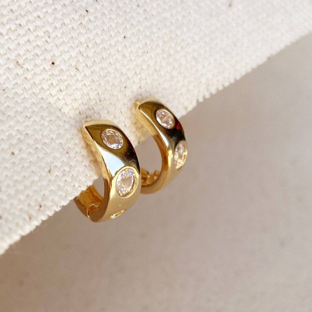 18k Gold Filled Huggie Hoop Earrings