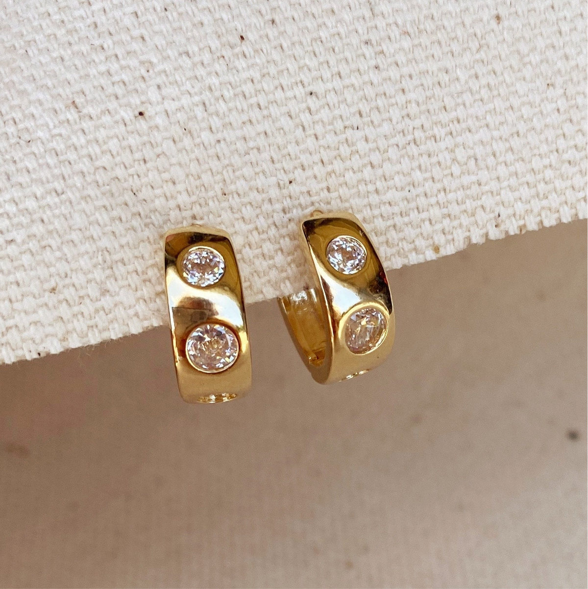18k Gold Filled Huggie Hoop Earrings