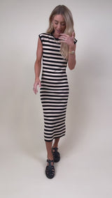 Anna Striped Midi Dress