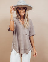 Nia Waffle Knit Top