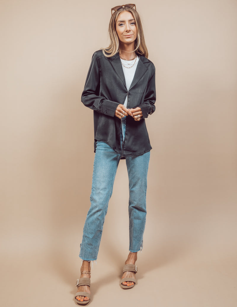Addie Lapel Long Sleeve Top