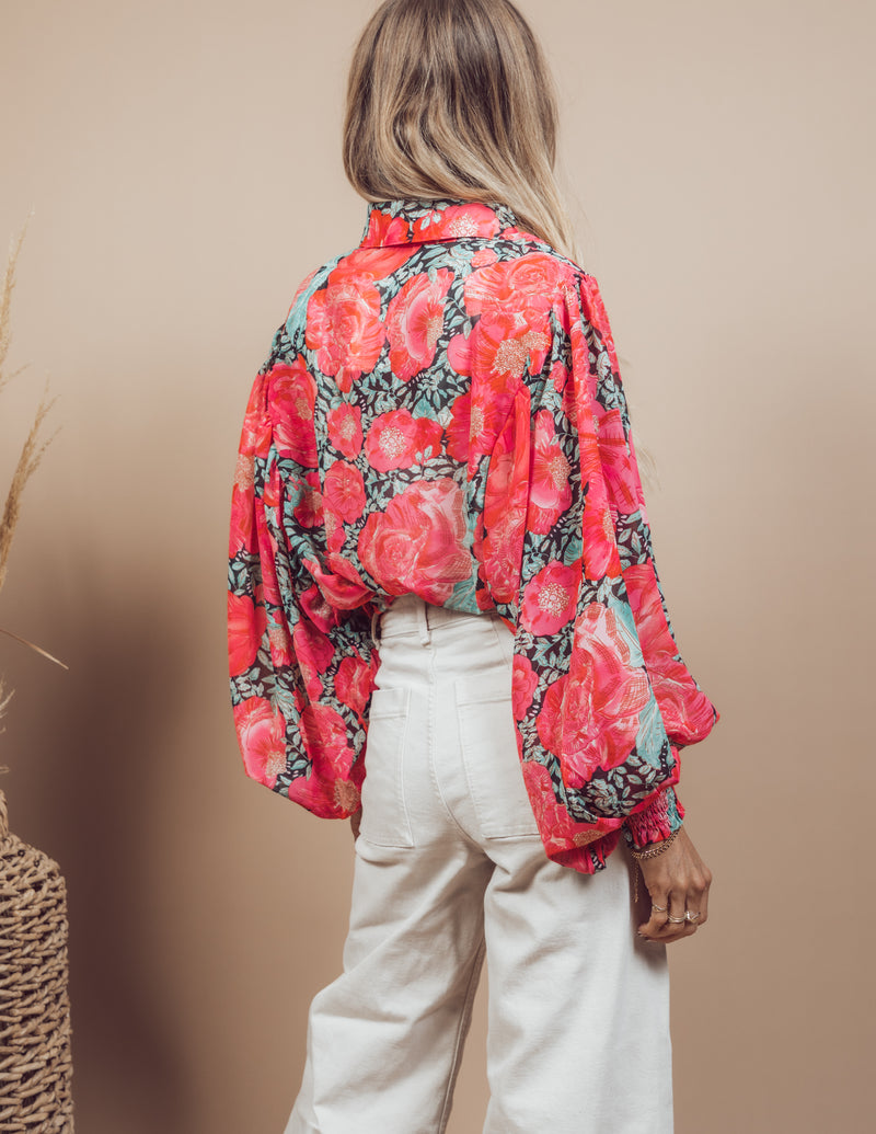 Emma Floral Button Up
