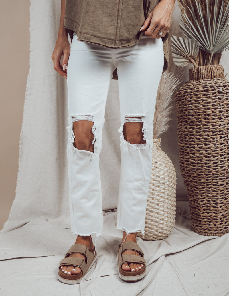 Lennon Distressed Denim in White