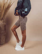 Leopard Printed Biker Shorts