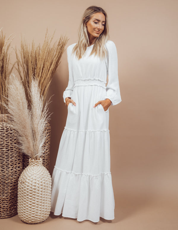 All Dressed in White Maxi Dress
