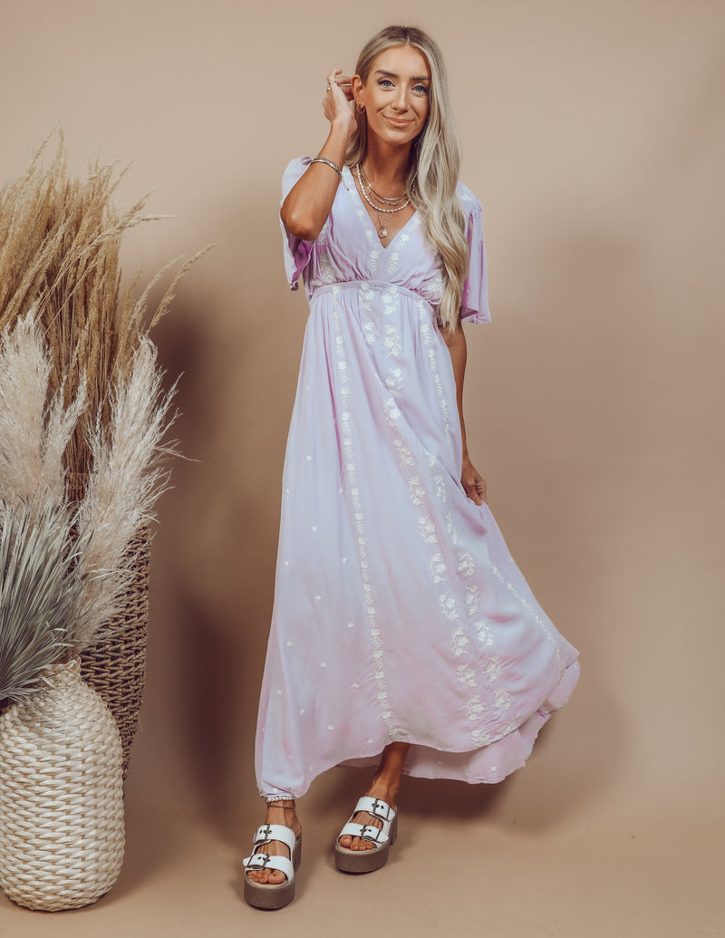 Poppy Embroidered Midi Dress