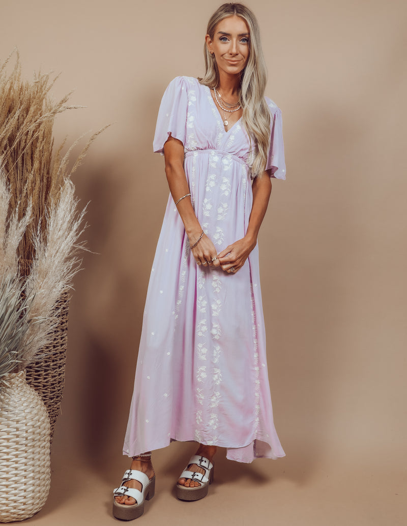 Poppy Embroidered Midi Dress