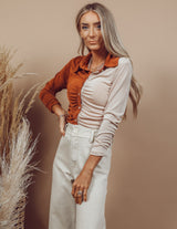 Jett Color Block Button Up
