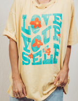 Love Yourself Distressed Graphic Tee