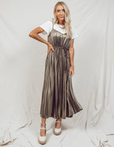 Luster Pleated Dress
