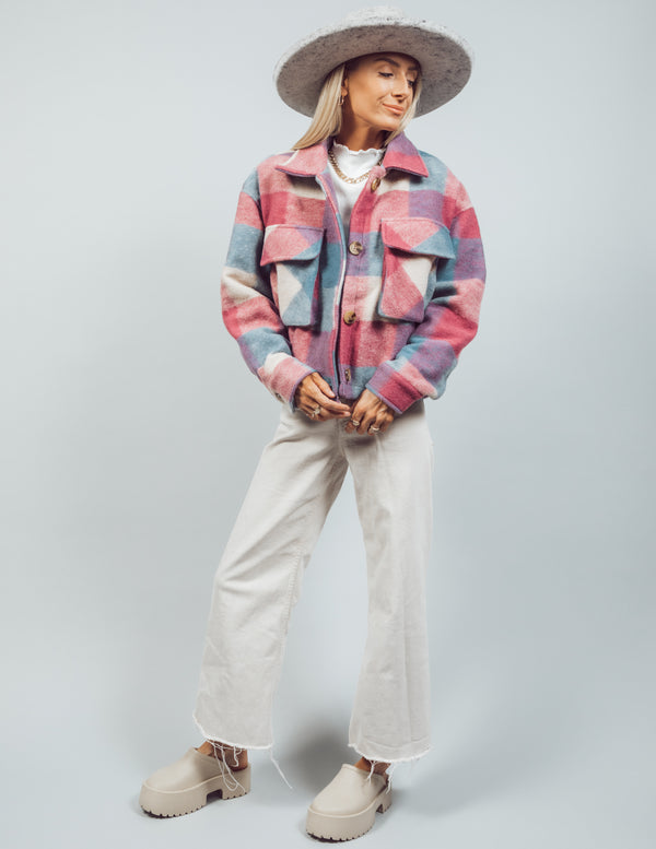 Celestia Plaid Cropped Jacket