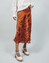 Kinley Printed Satin Skirt
