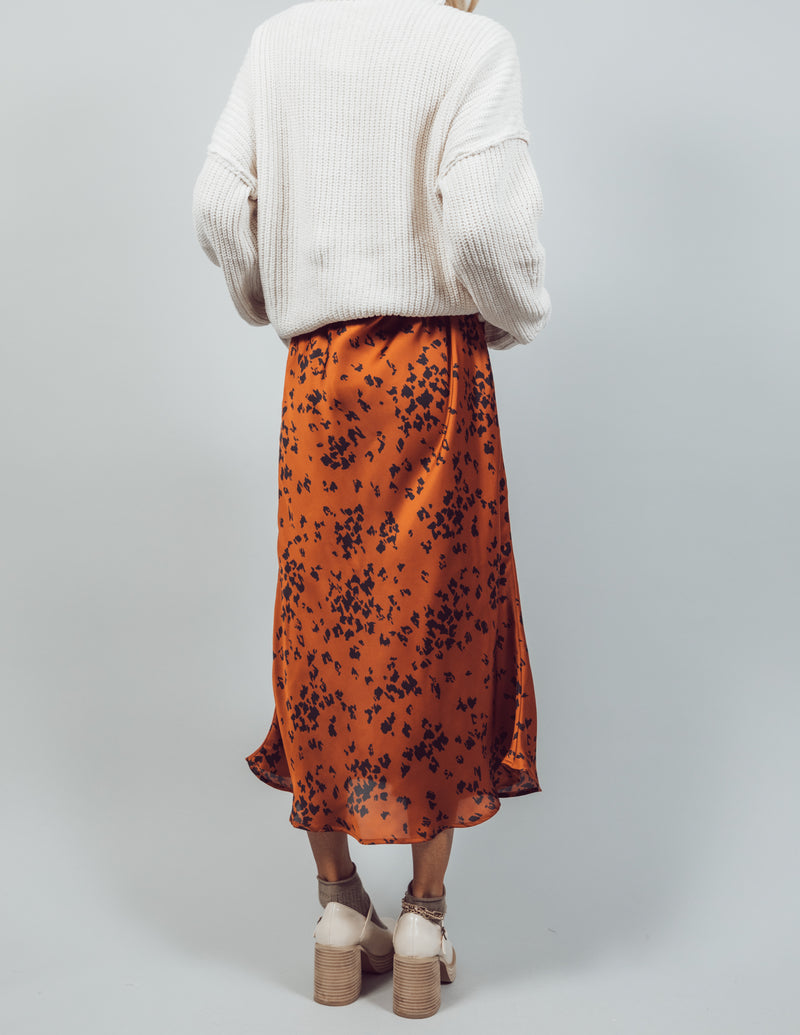 Kinley Printed Satin Skirt